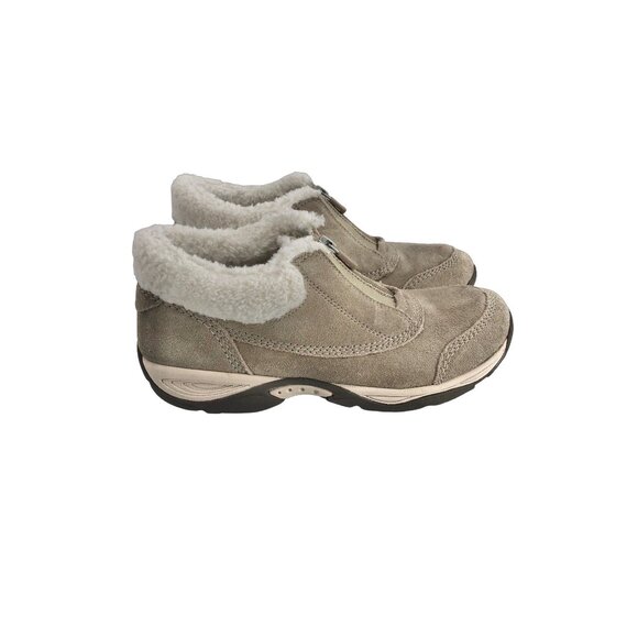 Easy Spirit Exclaim Booties 8.5 Narrow Light Taupe Color Suede w Faux Fur Lining - Picture 5 of 10